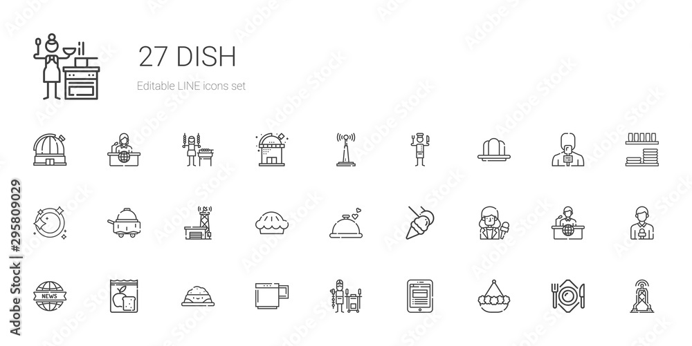 dish icons set dish icons set