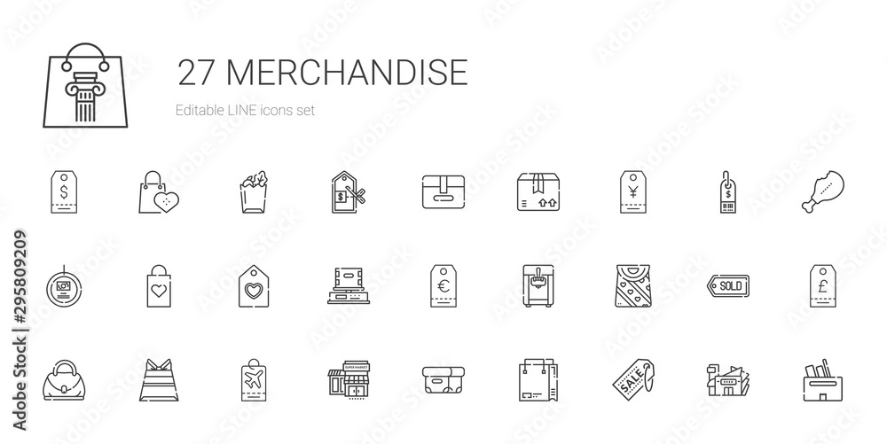 merchandise icons set merchandise icons set