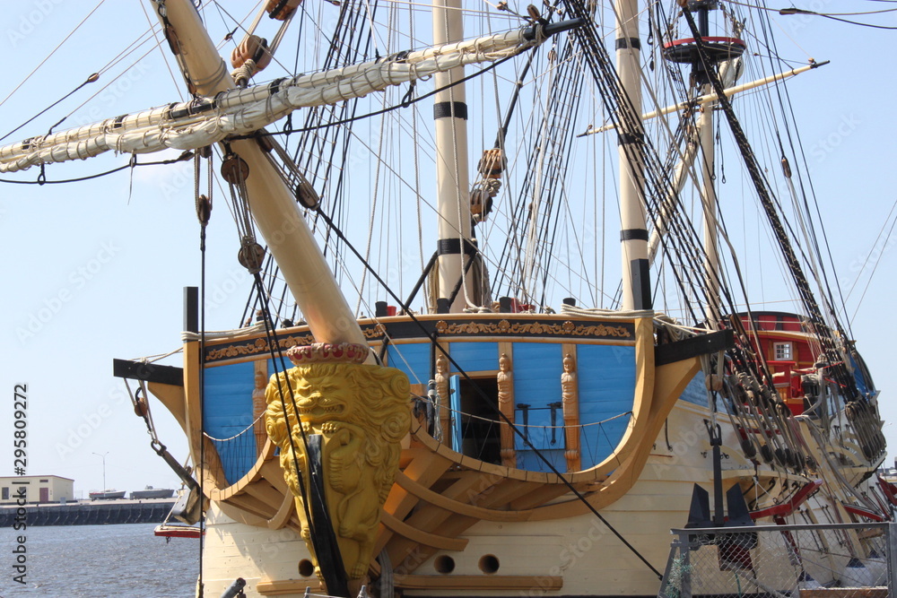 old sailing ship in the port