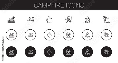 campfire icons set
