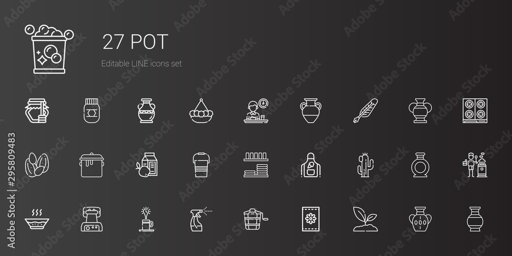 pot icons set pot icons set