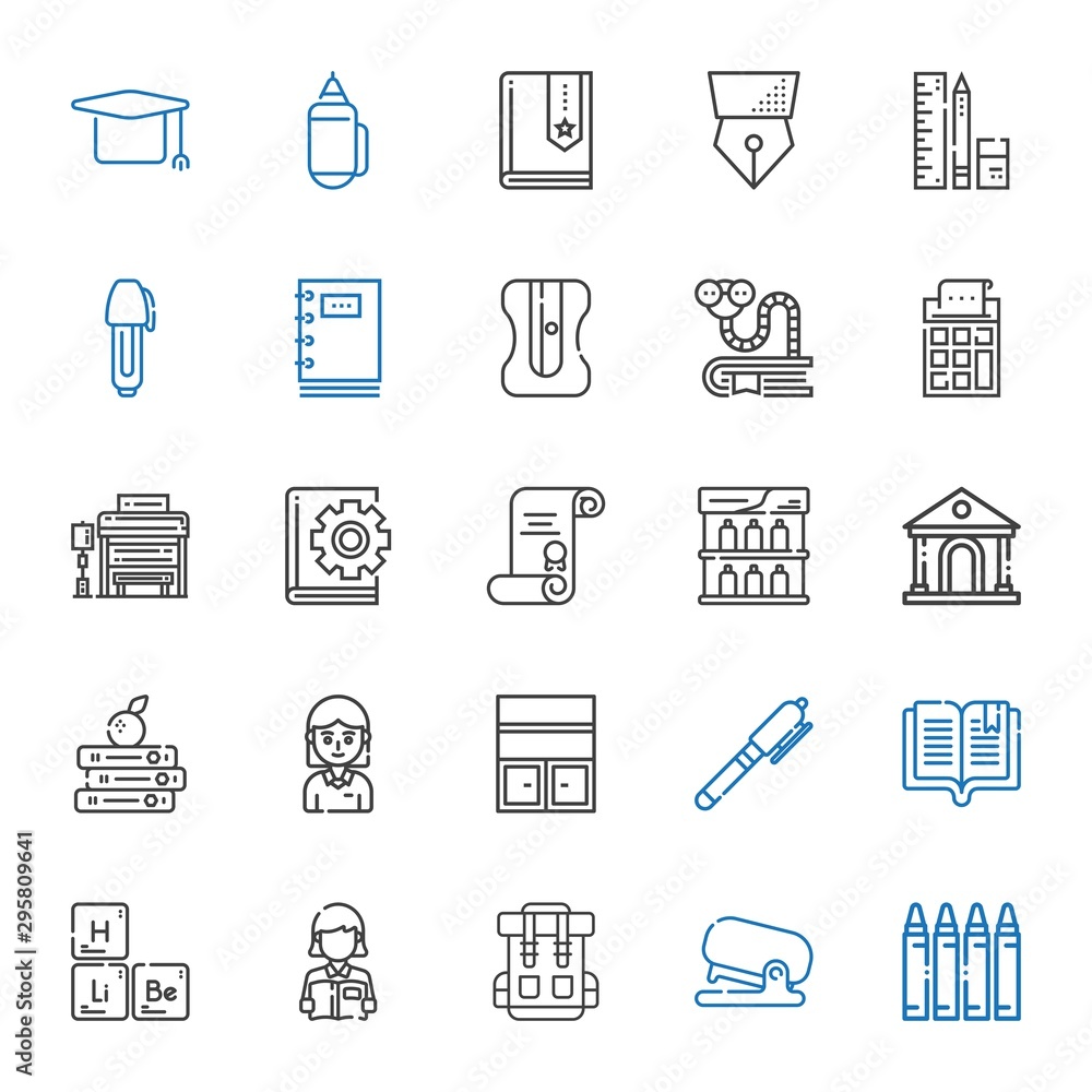 school icons set