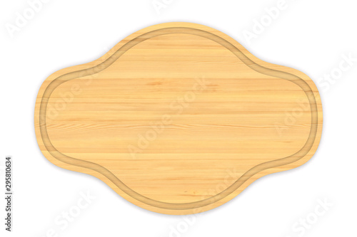 wooden banner on white back...