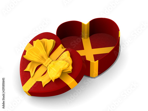 open red gift box on white ...