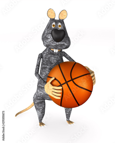 rat with basketball ball on...