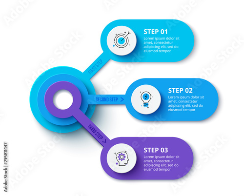 Creative concept for infographic. Business data visualization. Abstract elements diagram with 3 steps, options, parts or processes. Vector business template for presentation.