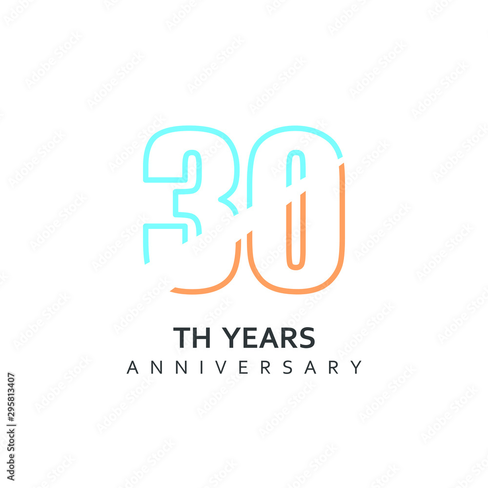 30 Year Anniversary Vector Template Design Illustration