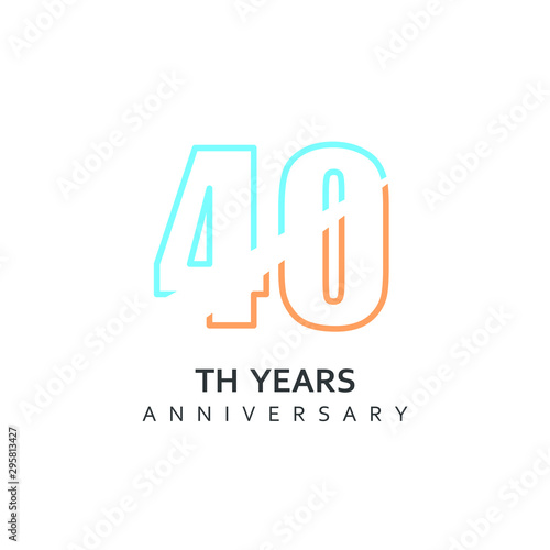 40 Year Anniversary Vector Template Design Illustration