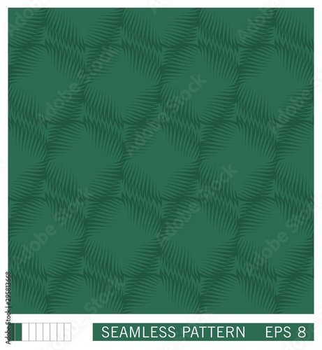 Seamless pattern. Symmetrical round shapes with spiral rays. Technological style of gearwheel. Trendy shading effect. Vector texture © poleshuki
