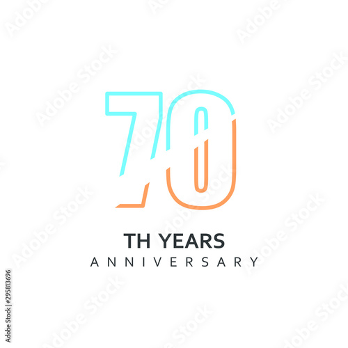 70 Year Anniversary Vector Template Design Illustration