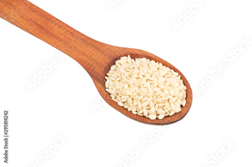 Sesame seeds in spoon