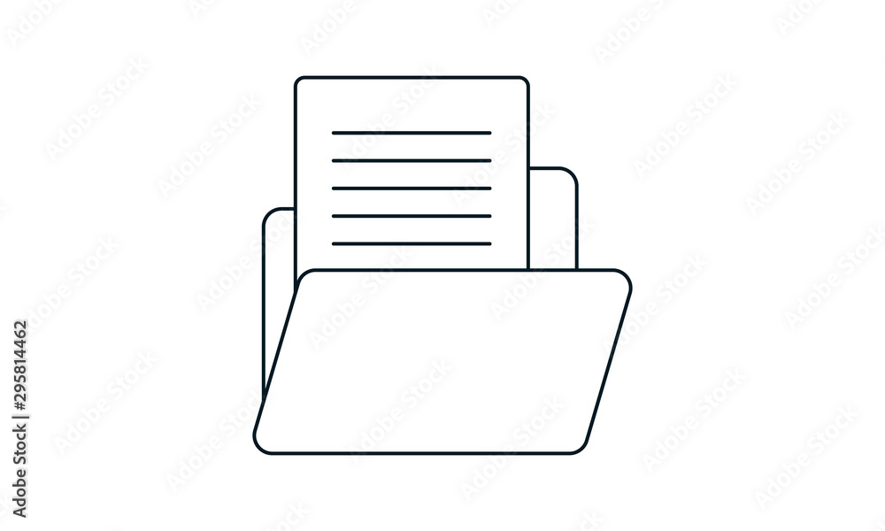 Document in folder icon for file organization Document in folder icon for file organization