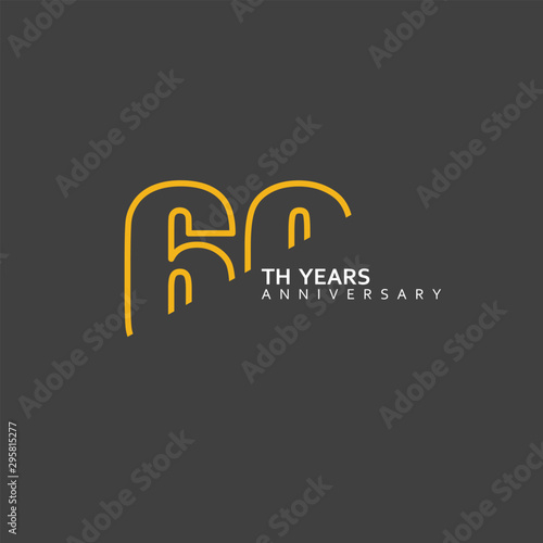 60 Year Anniversary Vector Template Design Illustration