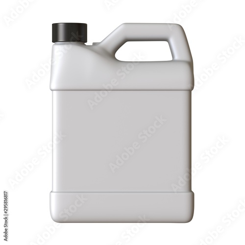 Lubricating oil bottle on white background. 3D rendering of excellent quality in high resolution. It can be enlarged and used as a background or texture.