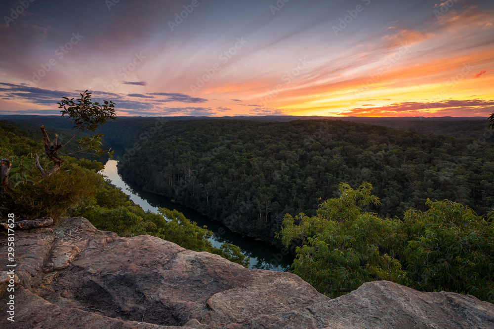 Nepean Gorge and Nepean River at sunset