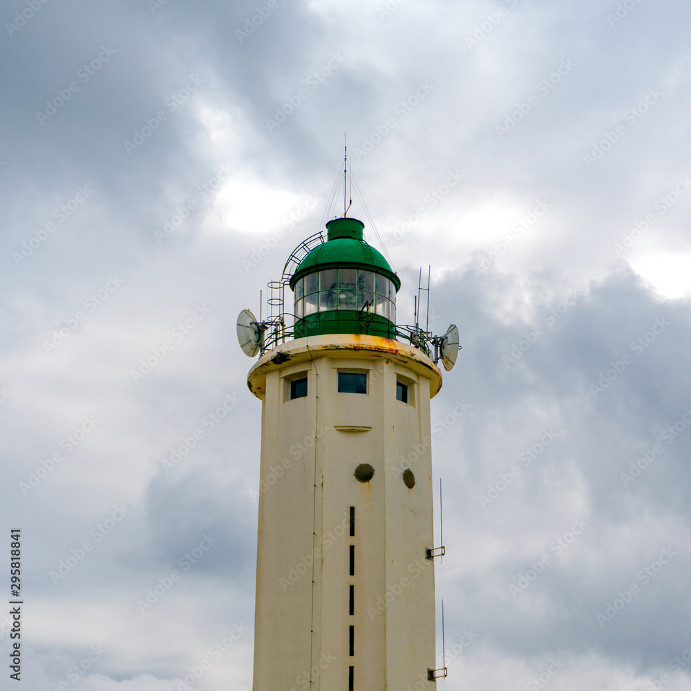 close up view of the Cap d'Antifer lighthouse on the coast of Normandy
