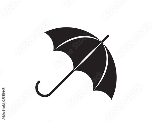 Umbrella icon vector. Rain protection. Concept for insurance company. Black and white silhouette flat design