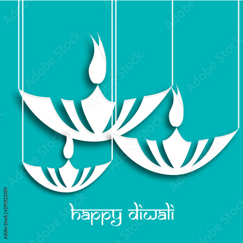 Vector banner India Diwali, attractive diwali decoration background for diwali festival photo