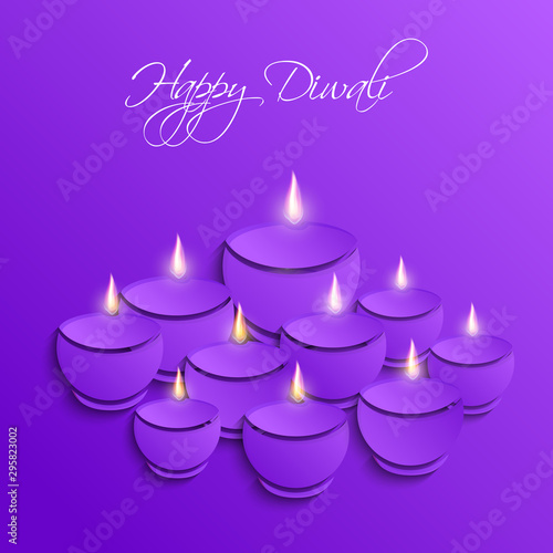 Diwali festival celebration in India. Save Download Preview Greeting card. Vector illustration photo