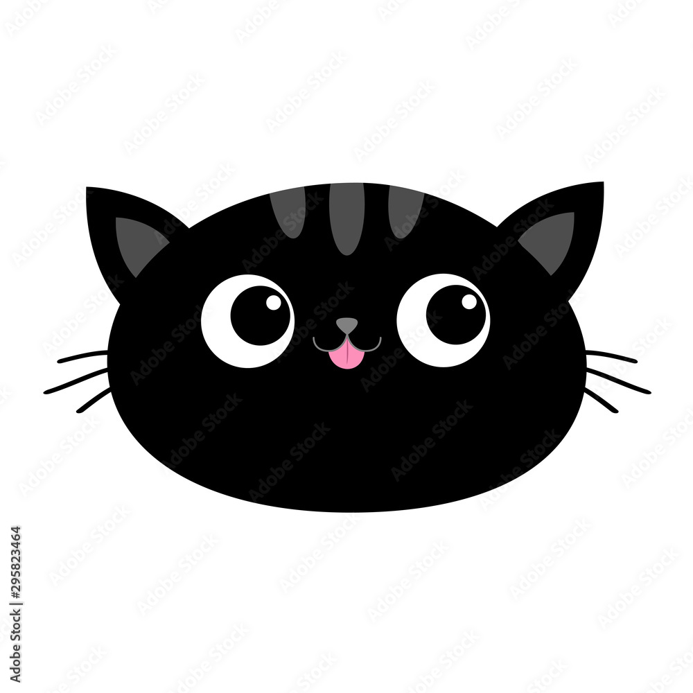 Collection of Cute cat cartoon face design icon. Cute cat cartoon
