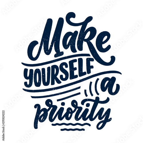 Abstract lettering about sport and fitness for poster or print design. Healthy lifestyle. Modern calligraphy for business success concept. Handwritten letters. Typography funny quote. Vector