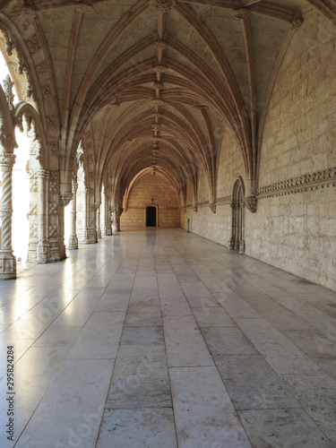 Jeronimos Monastery in Lisbon - the most grandiose monument to late-Manueline Portuguese style architecture, and Church of Santa Maria of Belem in Lisbon, Portugal