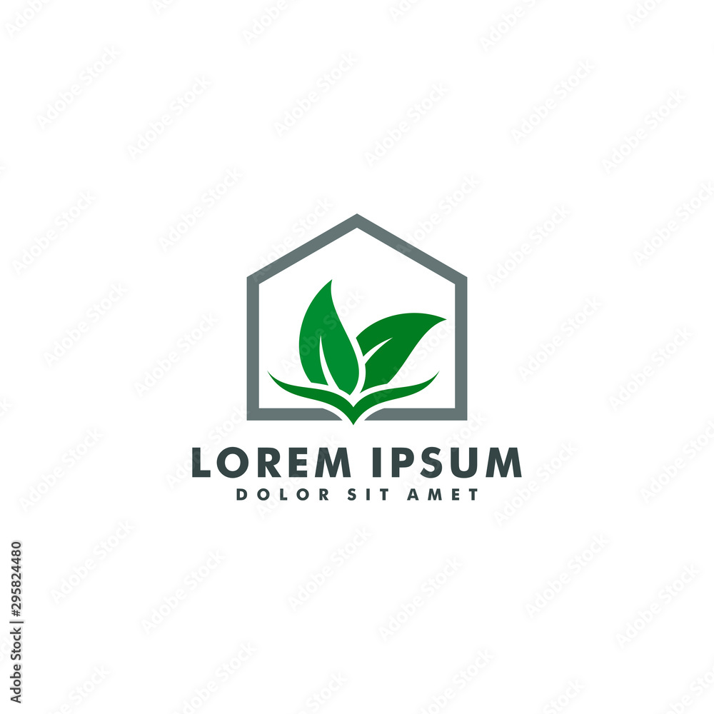 Abstract green leaf logo icon vector design. Landscape sign and symbol illustration Abstract green leaf logo icon vector design. Landscape sign and symbol illustration