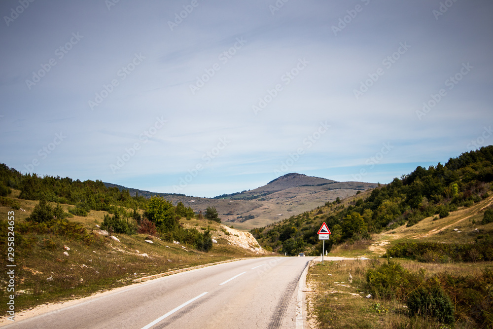 Mountain road in Bosnia and Herzegovina near the Banja Luka Mountain road in Bosnia and Herzegovina near the Banja Luka