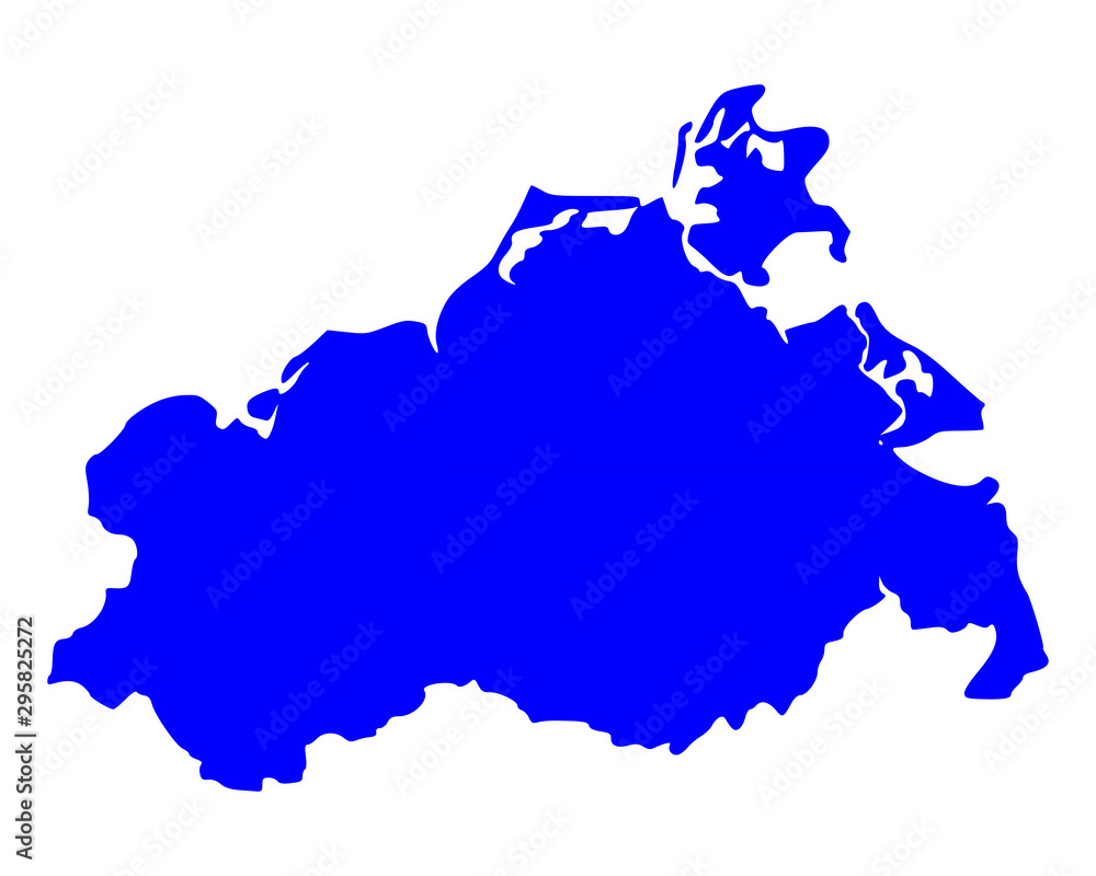Fototapeta premium Karte von Mecklenburg-Vorpommern