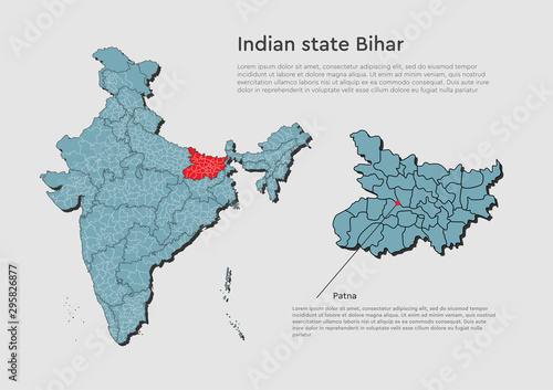 India country map Bihar state template concept