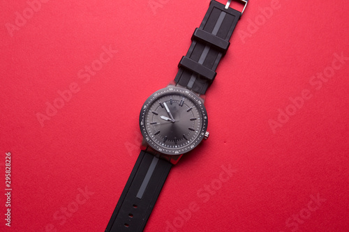 black watch on a red background