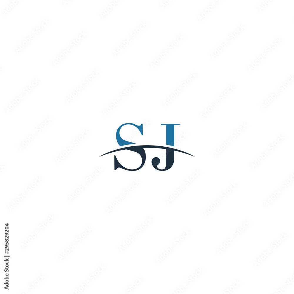 Initial letter SJ, overlapping movement swoosh horizon logo company design inspiration in blue and gray color vector Initial letter SJ, overlapping movement swoosh horizon logo company design inspiration in blue and gray color vector