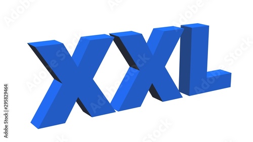 label size collection - XXL sign blue - isolated on white background - 3D illustration photo