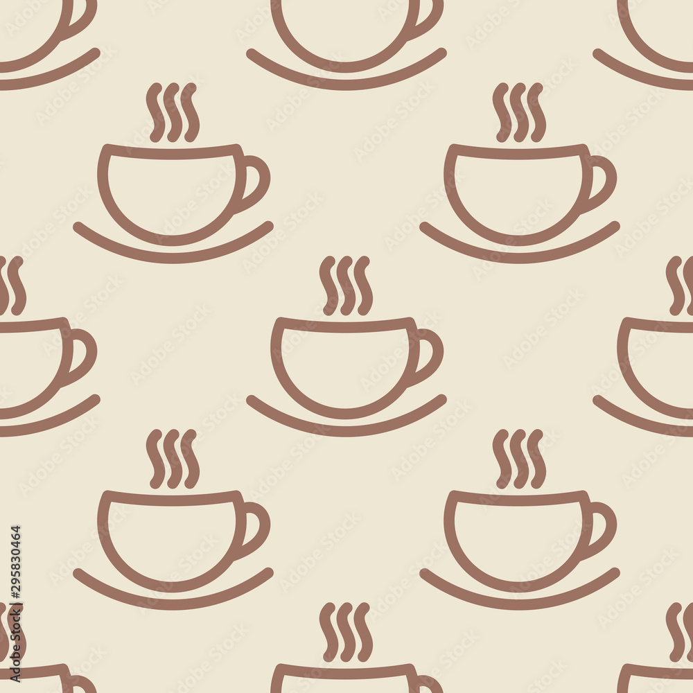 Coffee cups seamless wallpaper pattern. Coffee cups seamless wallpaper pattern.