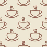 Coffee cups seamless wallpaper pattern.