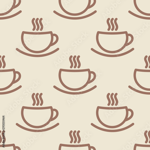 Coffee cups seamless wallpaper pattern.