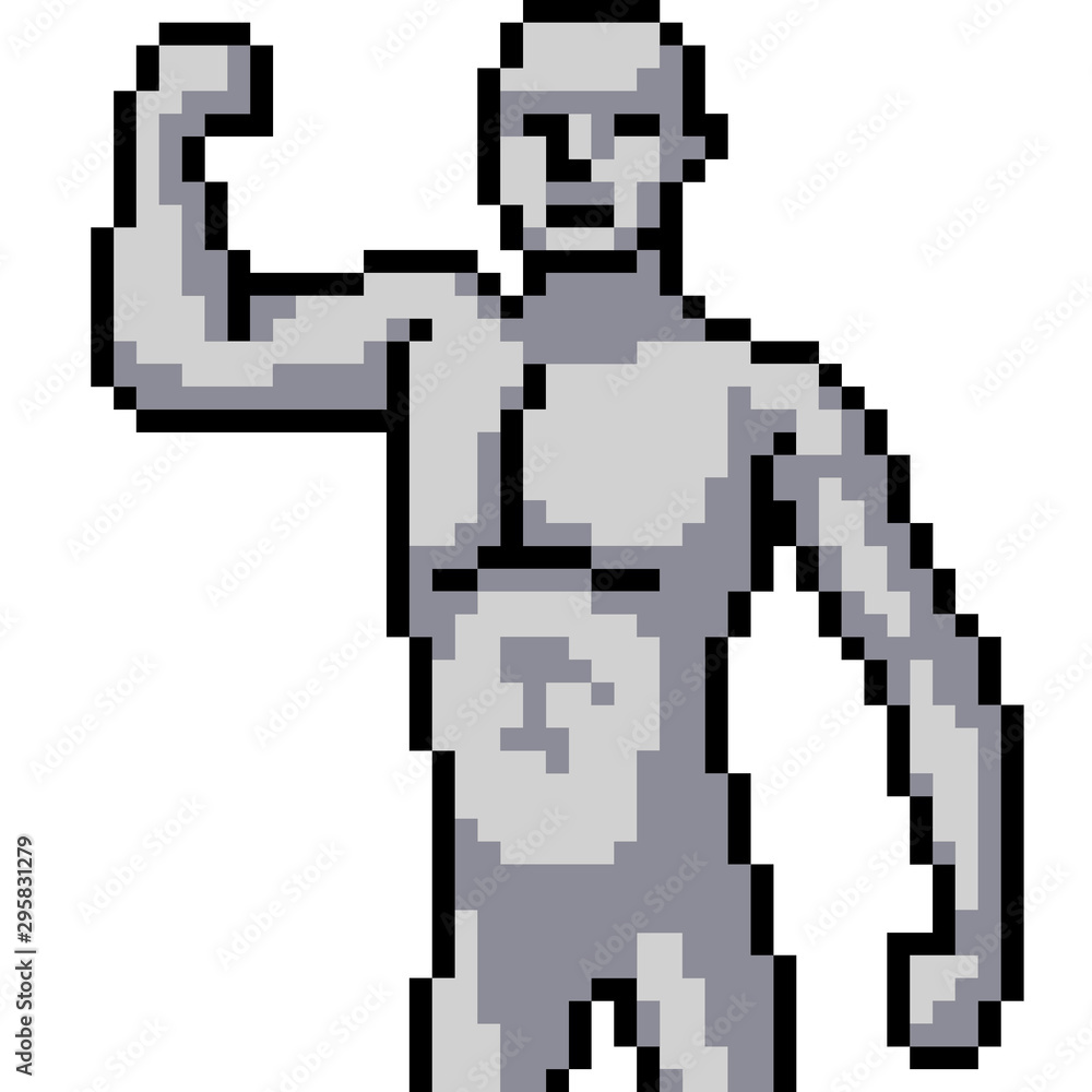 Fototapeta premium vector pixel art man sculpture