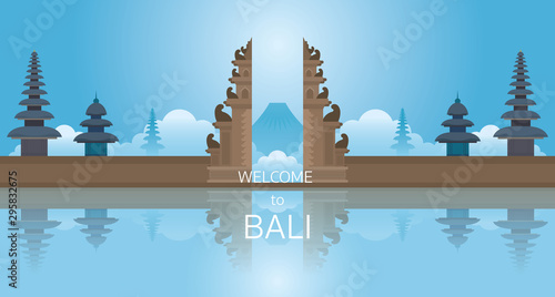 Gate of Bali, Indonesia, Reflection on water