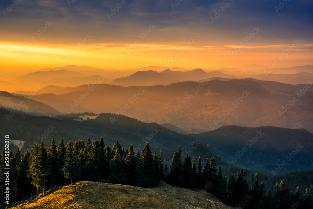 The Carpathians Rarau Mountains Romania landscape springtime clouds sunrise beautiful view 