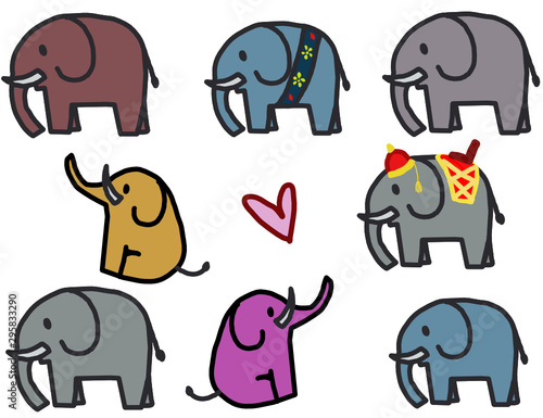 set of cute elephant.vector illustration