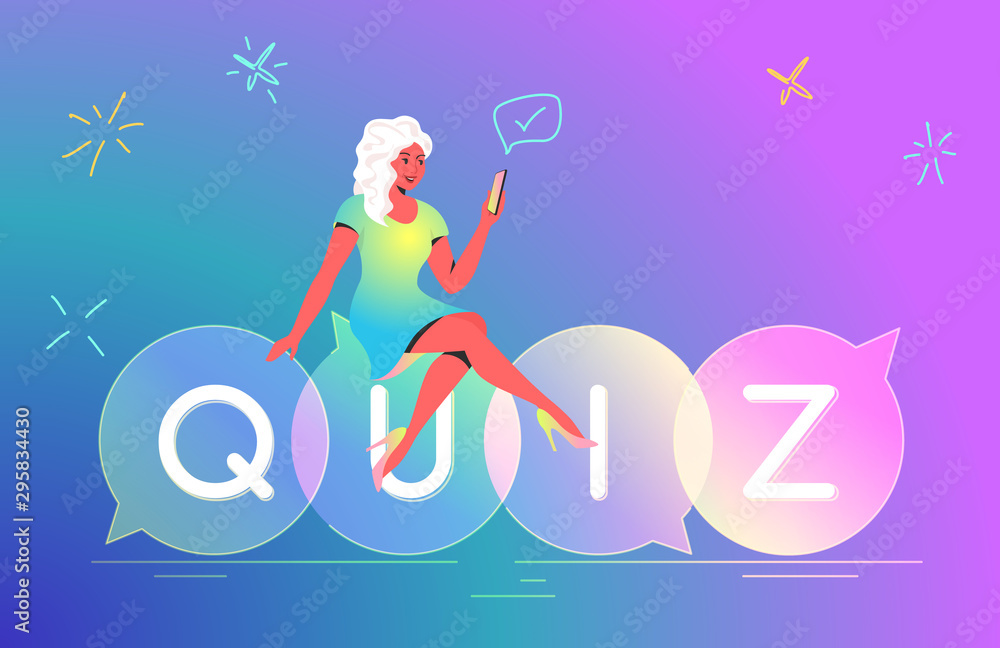 Man playing quiz with smartphone mobile app Man playing quiz with smartphone mobile app