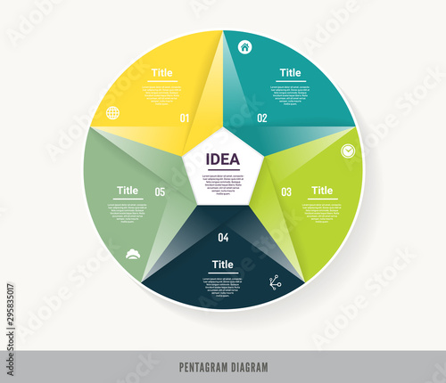 Vector circle infographic. Template for diagram, graph, presentation and chart. Business concept with five options, parts, steps or processes. Abstract background