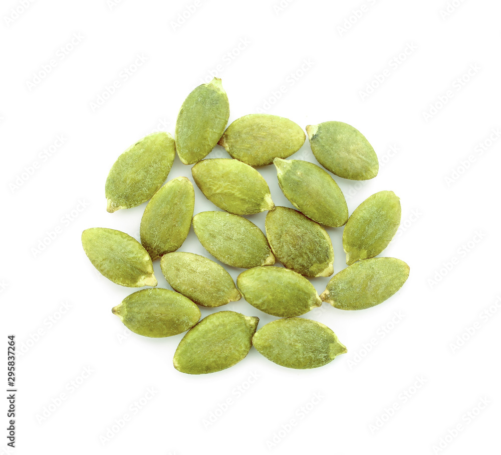 pumpkin seeds on white background. pumpkin seeds on white background.