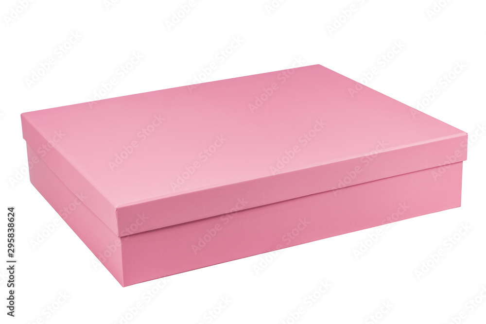 Pink rectangular gift box isolated on white background Pink rectangular gift box isolated on white background