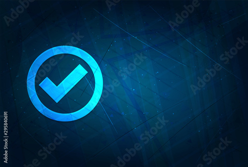 Check box icon futuristic digital abstract blue background