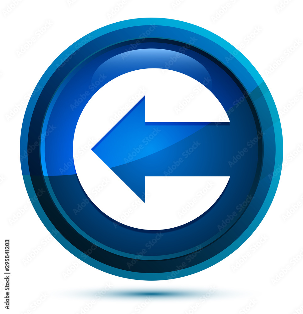 Back arrow icon elegant blue round button illustration Back arrow icon elegant blue round button illustration