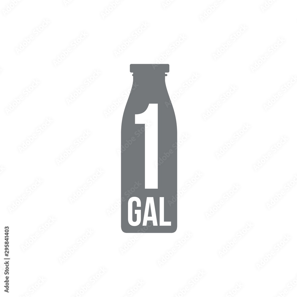 1 gal sign (mark) estimated volumes gallons. Vector symbol packa 1 gal sign (mark) estimated volumes gallons. Vector symbol packa