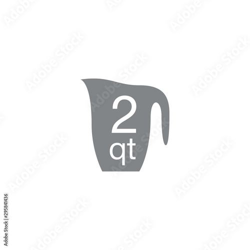 2 quart sign (qt mark) estimated volumes gallons (gal) Vector sy