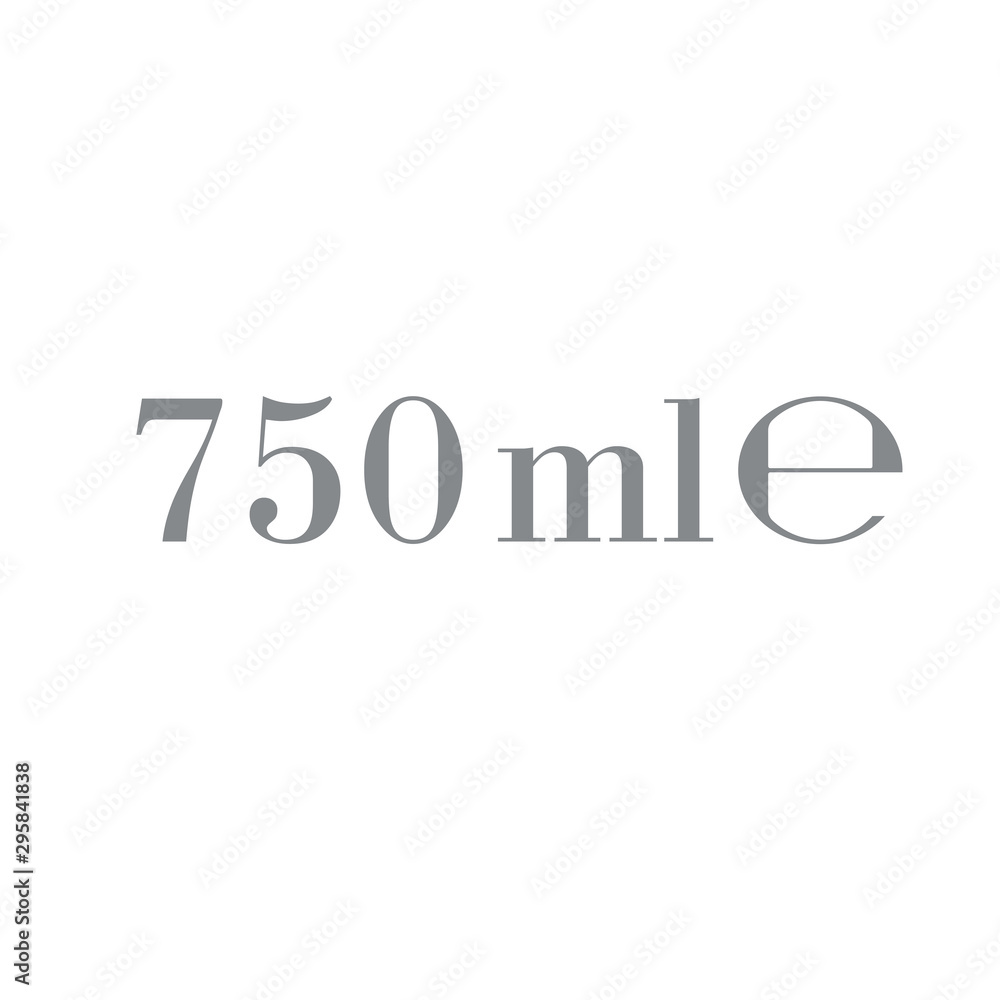 Liter l sign (l-mark) estimated volumes 750 milliliters (ml) Vector symbol packaging, labels used for prepacked foods, drinks different liters and milliliters. 750 ml vol single icon isolated on white Liter l sign (l-mark) estimated volumes 750 milliliters (ml) Vector symbol packaging, labels used for prepacked foods, drinks different liters and milliliters. 750 ml vol single icon isolated on white