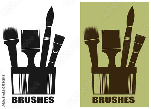 Logo with the image of a paint brush.